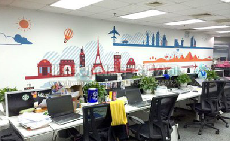常熟教你设计办公室墙绘的方法。